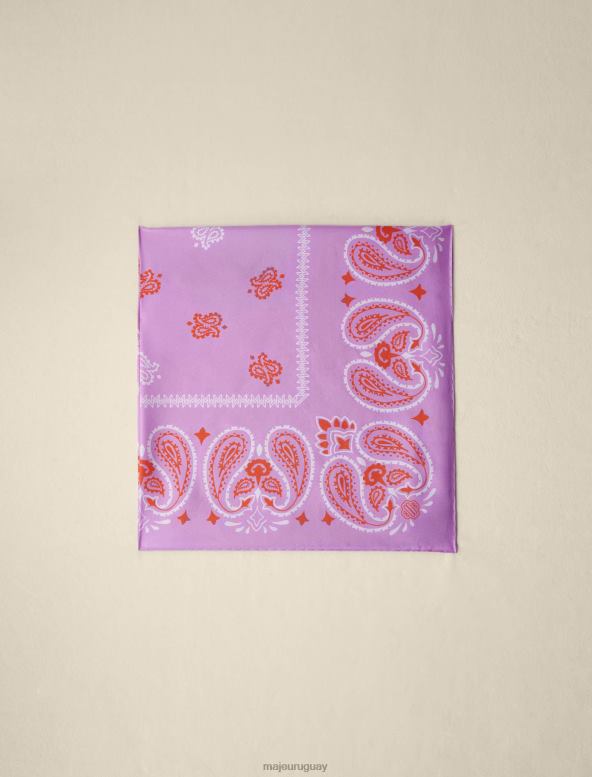 Maje bandana con estampado de cachemira accesorio pañuelo rosa mujer 2J08B527
