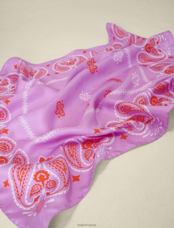 Maje bandana con estampado de cachemira accesorio pañuelo rosa mujer 2J08B527