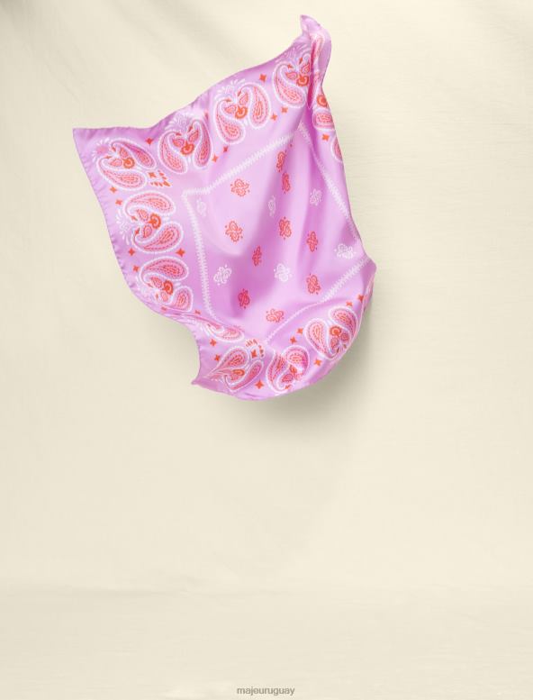 Maje bandana con estampado de cachemira accesorio pañuelo rosa mujer 2J08B527