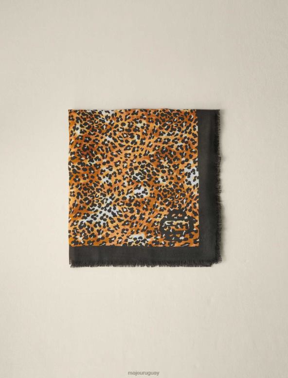 Maje bufanda con estampado de leopardo accesorio leopardo beige mujer 2J08B540
