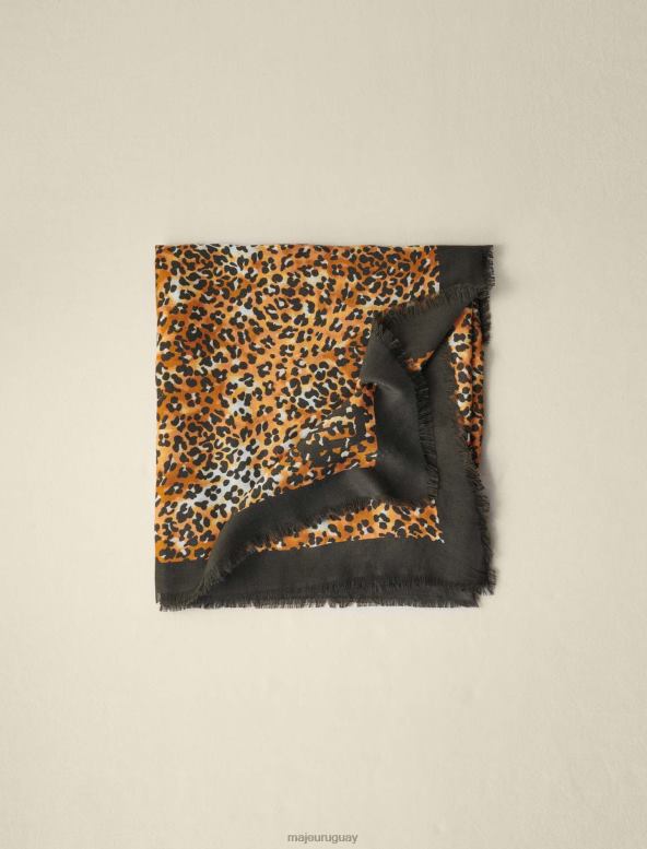 Maje bufanda con estampado de leopardo accesorio leopardo beige mujer 2J08B540