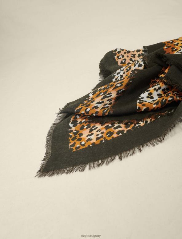Maje bufanda con estampado de leopardo accesorio leopardo beige mujer 2J08B540