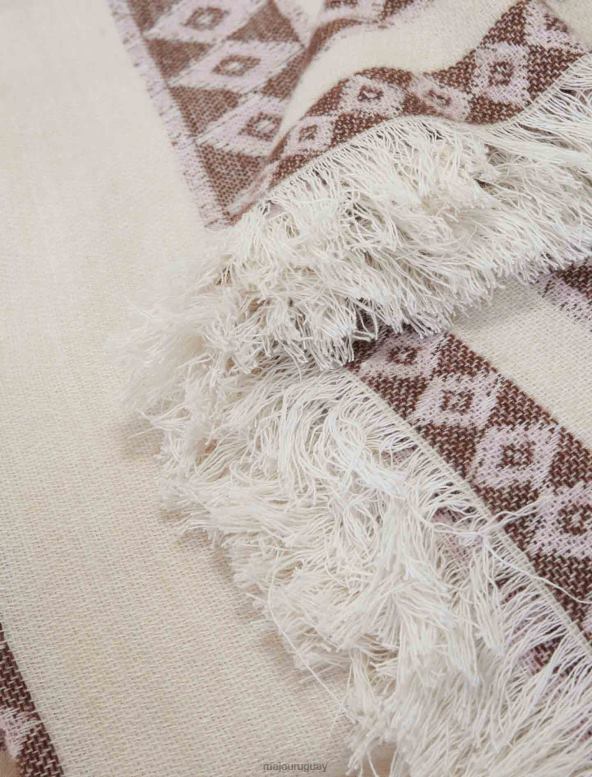 Maje poncho a rayas beige accesorio crudo mujer 2J08B546