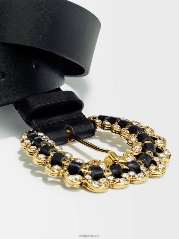 Maje cinturón con hebilla de diamantes accesorio negro mujer 2J08B531