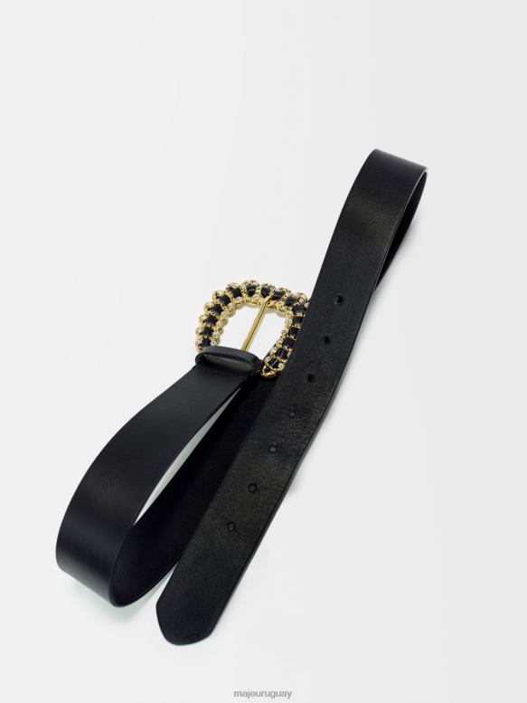 Maje cinturón con hebilla de diamantes accesorio negro mujer 2J08B531
