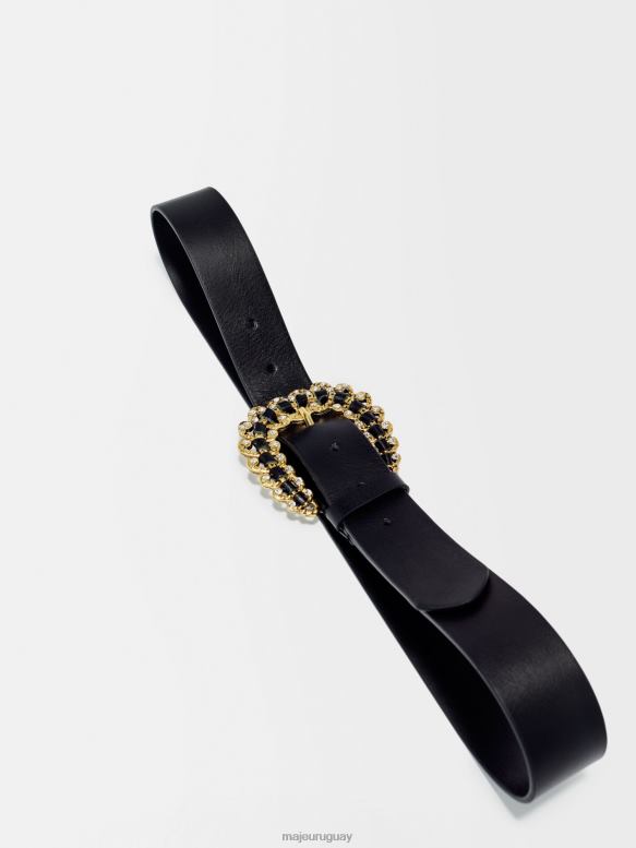 Maje cinturón con hebilla de diamantes accesorio negro mujer 2J08B531