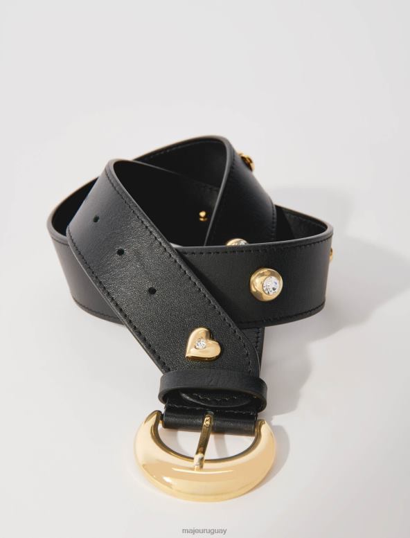 Maje cinturón de diamantes de imitación accesorio negro mujer 2J08B501