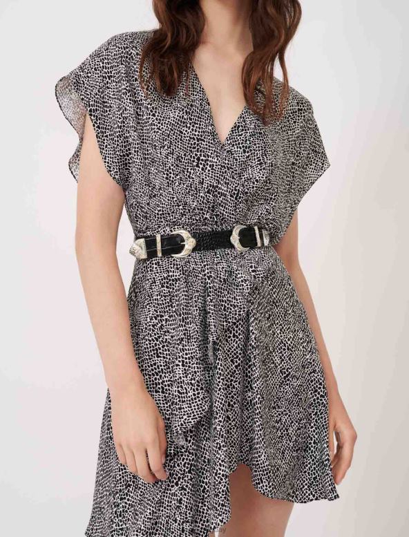 Maje cinturón occidental con doble hebilla accesorio negro mujer 2J08B513