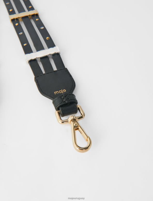Maje correa de cuero con tachuelas accesorio negro mujer 2J08B459