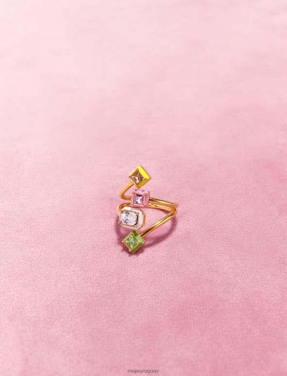 Maje anillo con pedrería y esmalte accesorio oro mujer 2J08B578
