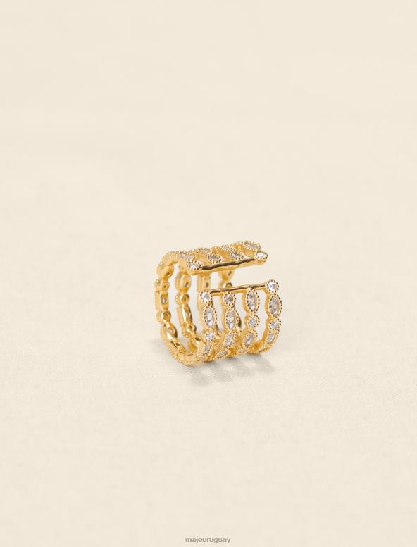Maje anillo con tachuelas de piedra accesorio oro mujer 2J08B559