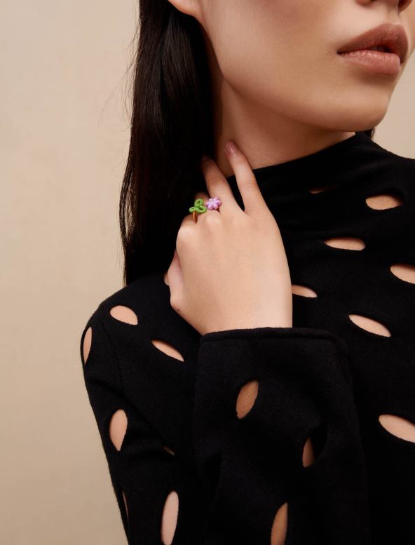 Maje anillo de flores accesorio violeta de parma mujer 2J08B537