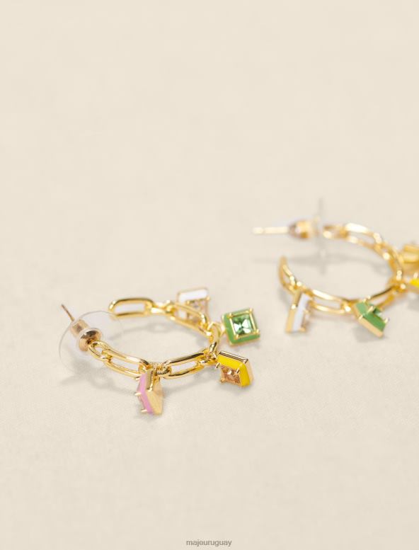 Maje aros con pedrería y esmalte accesorio oro mujer 2J08B551