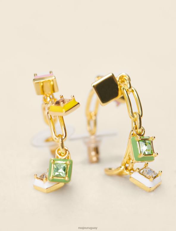 Maje aros con pedrería y esmalte accesorio oro mujer 2J08B551