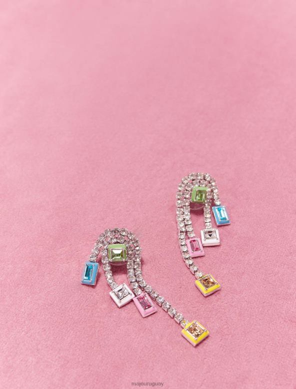 Maje pendientes con pedrería accesorio plata mujer 2J08B554