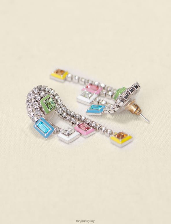 Maje pendientes con pedrería accesorio plata mujer 2J08B554