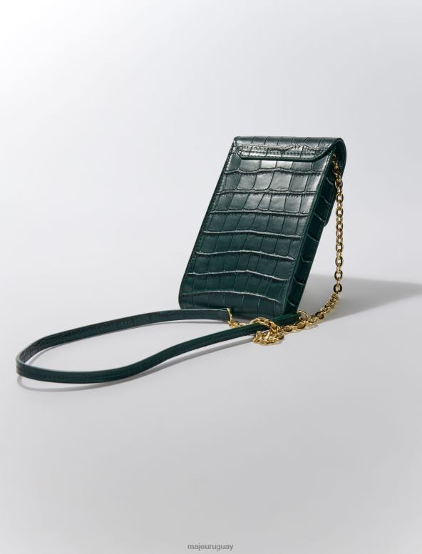 Maje bolsa de cuero para teléfono accesorio botella verde mujer 2J08B492