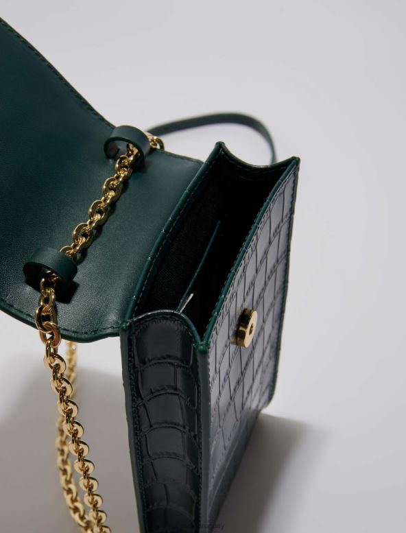 Maje bolsa de cuero para teléfono accesorio botella verde mujer 2J08B492