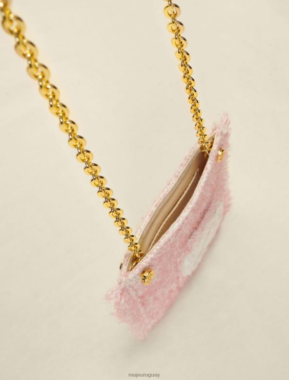 Maje bolsa para teléfono con efecto de tweed accesorio rosa mujer 2J08B563