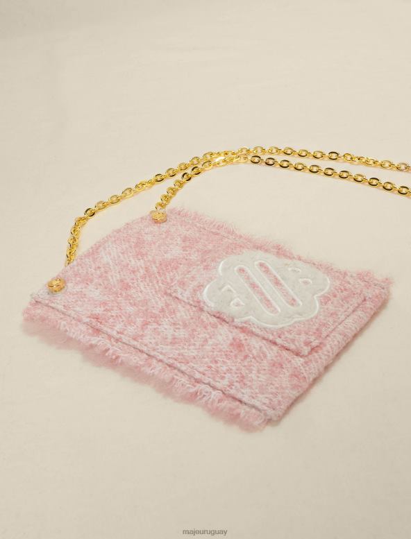Maje bolsa para teléfono con efecto de tweed accesorio rosa mujer 2J08B563