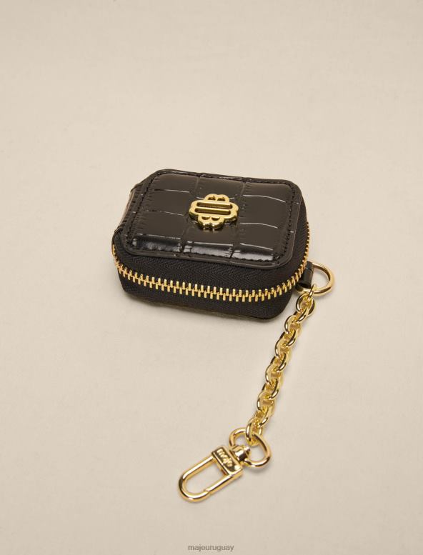 Maje bolso de cuero repujado accesorio negro mujer 2J08B568