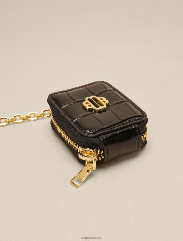 Maje bolso de cuero repujado accesorio negro mujer 2J08B568