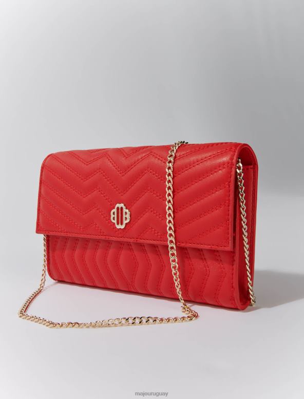 Maje cartera de cuero con cadena accesorio rojo mujer 2J08B485