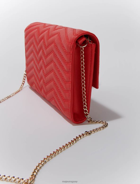 Maje cartera de cuero con cadena accesorio rojo mujer 2J08B485