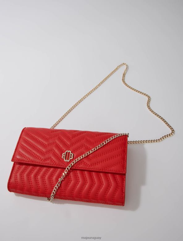 Maje cartera de cuero con cadena accesorio rojo mujer 2J08B485