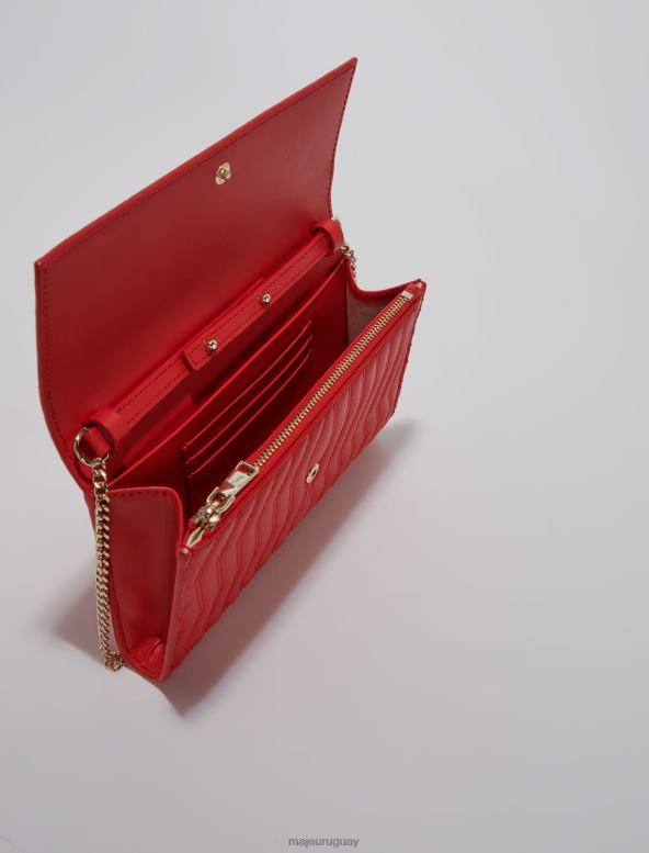 Maje cartera de cuero con cadena accesorio rojo mujer 2J08B485