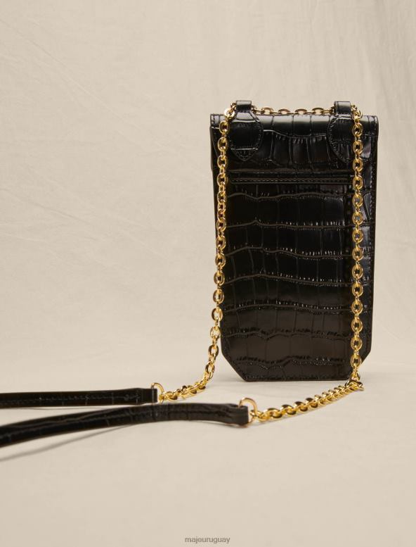 Maje funda para teléfono con efecto de cocodrilo accesorio negro mujer 2J08B565