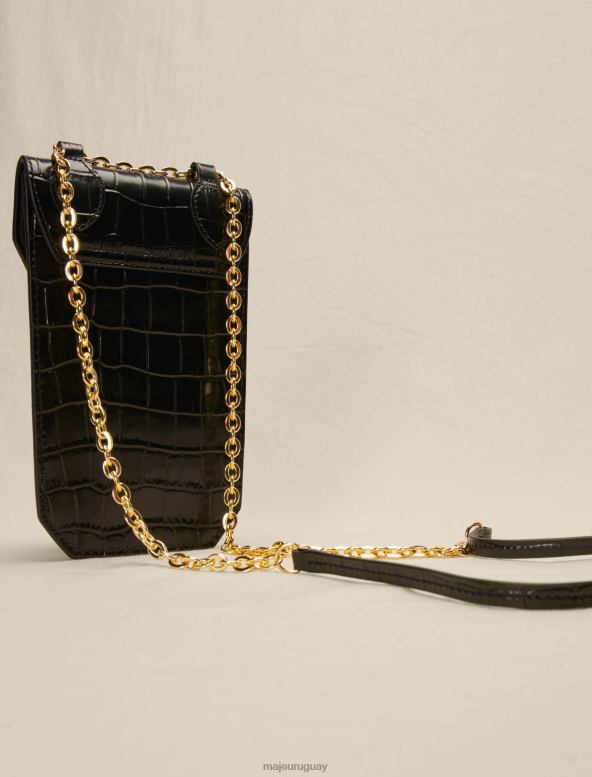 Maje funda para teléfono con efecto de cocodrilo accesorio negro mujer 2J08B565