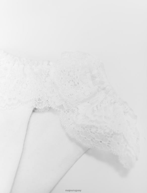 Maje calcetines con volantes de encaje accesorio blanco mujer 2J08B507