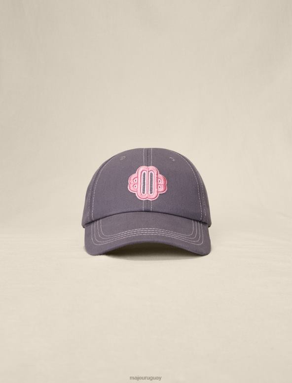 Maje gorra de algodón con logo de trébol accesorio gris mujer 2J08B553