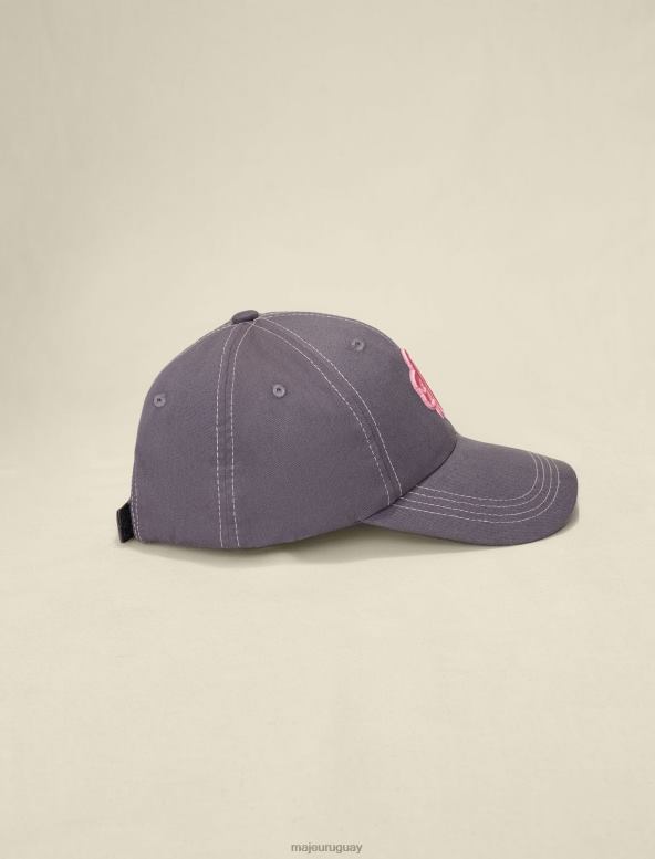 Maje gorra de algodón con logo de trébol accesorio gris mujer 2J08B553