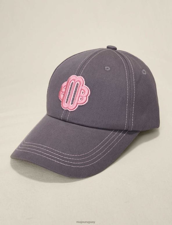 Maje gorra de algodón con logo de trébol accesorio gris mujer 2J08B553
