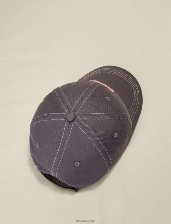 Maje gorra de algodón con logo de trébol accesorio gris mujer 2J08B553