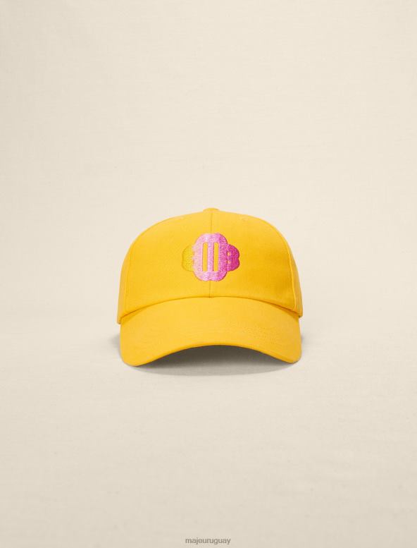 Maje gorra de algodón con logo de trébol accesorio sol amarillo mujer 2J08B582