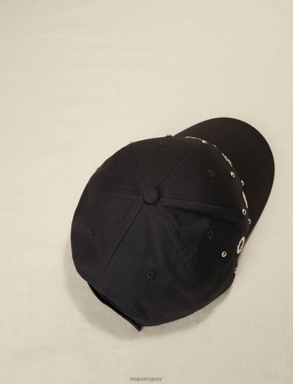 Maje gorra de béisbol con tachuelas accesorio negro mujer 2J08B555
