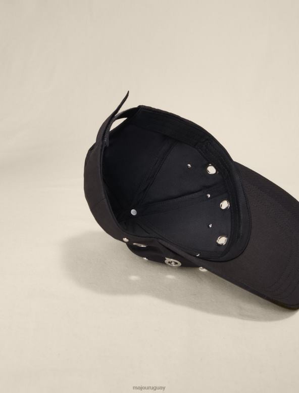 Maje gorra de béisbol con tachuelas accesorio negro mujer 2J08B555