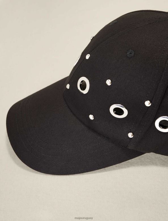 Maje gorra de béisbol con tachuelas accesorio negro mujer 2J08B555