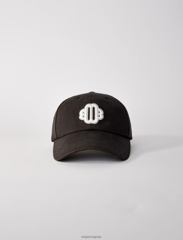 Maje gorra de béisbol de algodón con logo de trébol accesorio blanco negro mujer 2J08B496