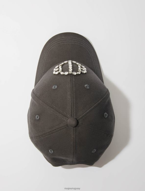 Maje gorra de trébol con diamantes de imitación accesorio negro mujer 2J08B491