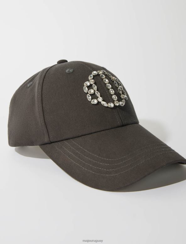 Maje gorra de trébol con diamantes de imitación accesorio negro mujer 2J08B491