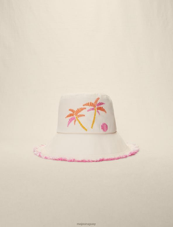 Maje sombrero de pescador con estampado de palmeras accesorio crudo mujer 2J08B581