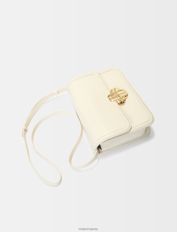 Maje bolso de cuero con cierre de trébol accesorio vainilla mujer 2J08B461