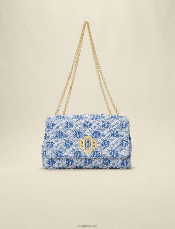 Maje bolso de tweed bordado accesorio azul mujer 2J08B467