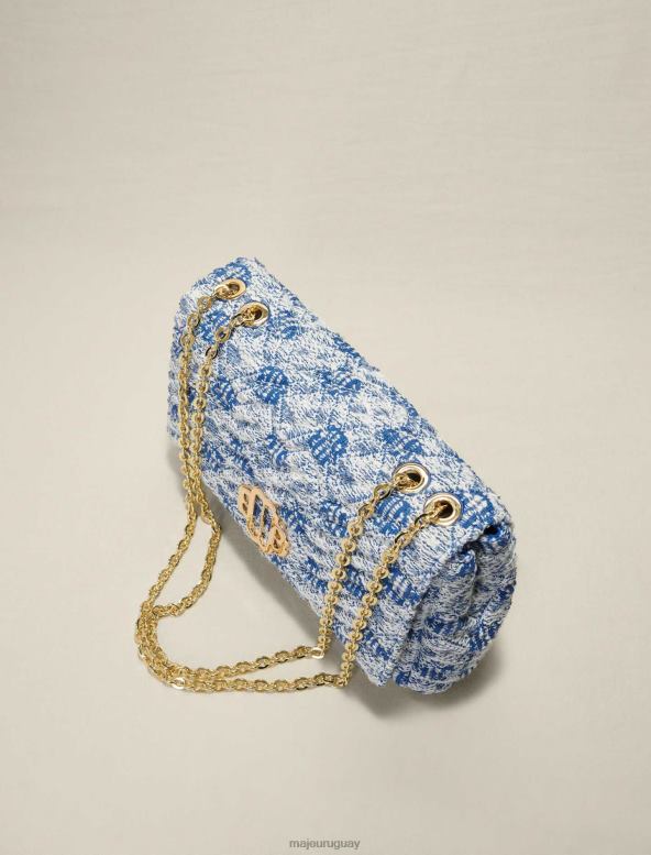 Maje bolso de tweed bordado accesorio azul mujer 2J08B467