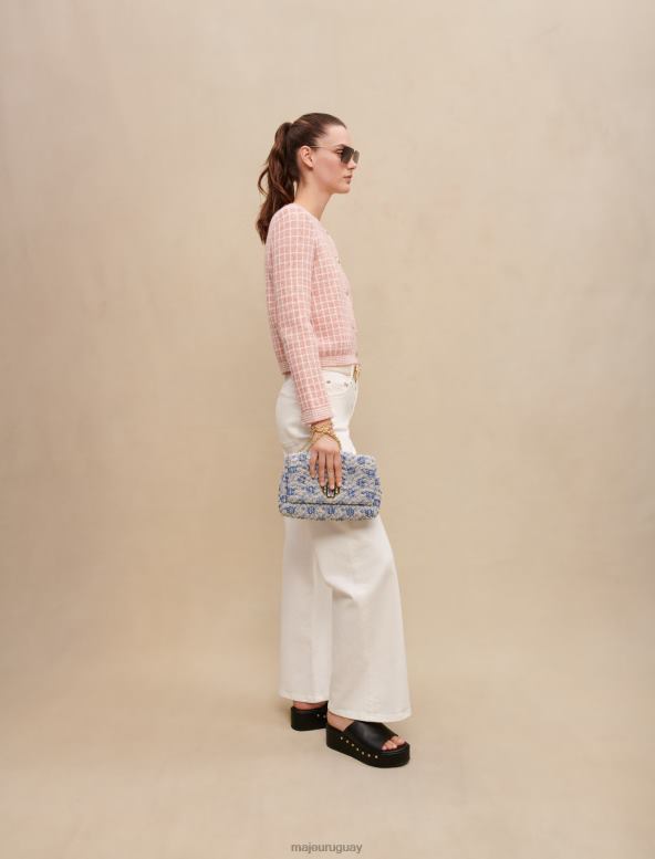 Maje bolso de tweed bordado accesorio azul mujer 2J08B467