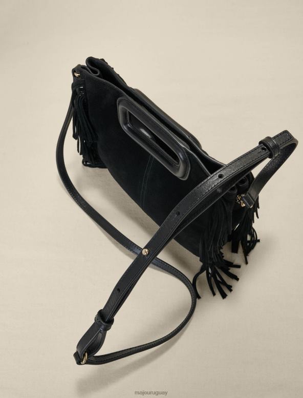 Maje bolso m de cuero con tachuelas bordadas accesorio negro mujer 2J08B468